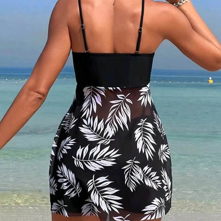 Women Spaghetti Floral Tankini Swimwear Set - Swimwear Set - Lyric - Mad Fly Essentials