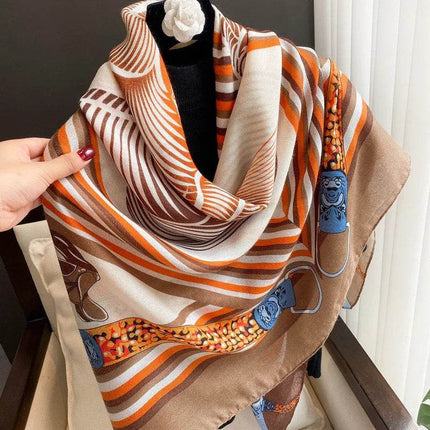 Women Spanish Silk Floral Square Shawl Scarf - Scarf - Kiximire - Mad Fly Essentials