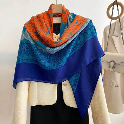 Women Spanish Silk Floral Square Shawl Scarf - Scarf - Kiximire - Mad Fly Essentials