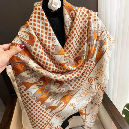 Women Spanish Silk Floral Square Shawl Scarf - Scarf - Kiximire - Mad Fly Essentials