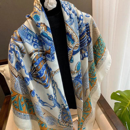 Women Spanish Silk Floral Square Shawl Scarf - Scarf - Kiximire - Mad Fly Essentials