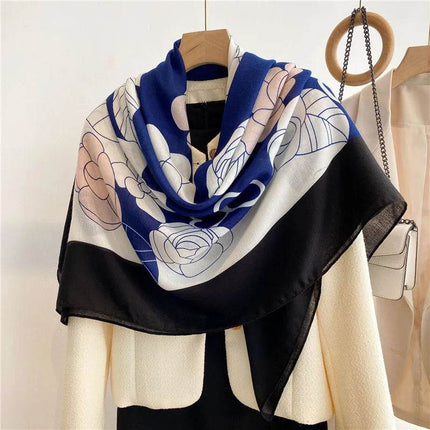 Women Spanish Silk Floral Square Shawl Scarf - Scarf - Kiximire - Mad Fly Essentials