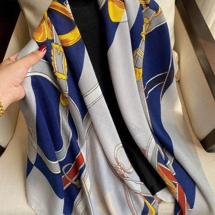 Women Spanish Silk Floral Square Shawl Scarf - Scarf - Kiximire - Mad Fly Essentials