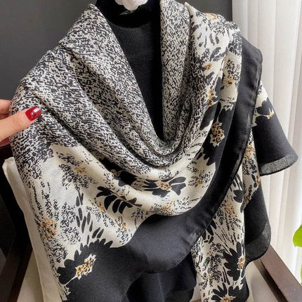 Women Spanish Silk Floral Square Shawl Scarf - Scarf - Kiximire - Mad Fly Essentials