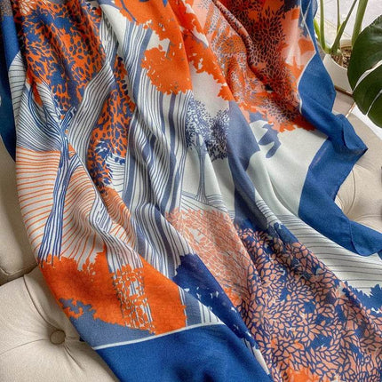 Women Spanish Silk Floral Square Shawl Scarf - Scarf - Kiximire - Mad Fly Essentials