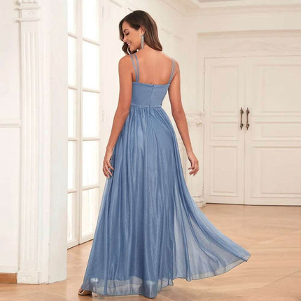 Women Sparkling Blue Party Evening Maxi Dress - Maxi Dress - GAOKE - Mad Fly Essentials