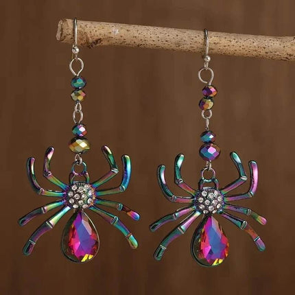 Women Spider Crystal Inlaid Dangle Earrings - Earrings - CCBYX - Mad Fly Essentials