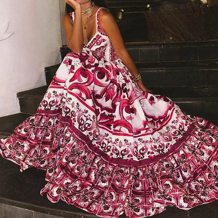 Women Square Neck Sleeveless Swing Maxi Dress - Maxi Dress - SpotItWM - Mad Fly Essentials