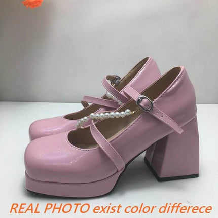 Women Square Toe Chunky Bead Design Heels - Mad Fly Essentials