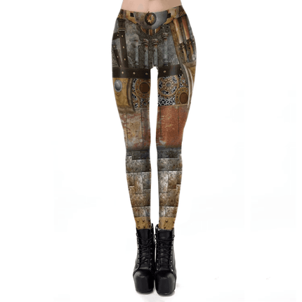 Women Steampunk Elastic 3D Fitness Leggings - Fitness Leggings - Qickitout - Mad Fly Essentials