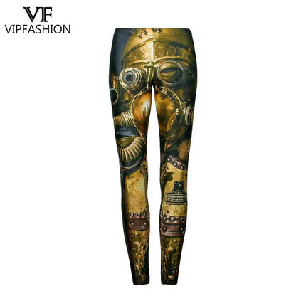 Women Steampunk Elastic 3D Fitness Leggings - Fitness Leggings - Qickitout - Mad Fly Essentials