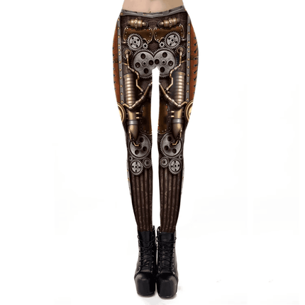 Women Steampunk Elastic 3D Fitness Leggings - Fitness Leggings - Qickitout - Mad Fly Essentials