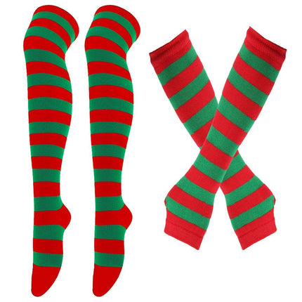 Women Striped Green Knee High Socks - Socks - FCCEXIO - Mad Fly Essentials