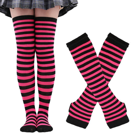 Women Striped Green Knee High Socks - Socks - FCCEXIO - Mad Fly Essentials