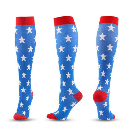 Women Striped Red White Blue Compression Socks - Socks - TOB - Mad Fly Essentials