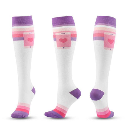 Women Striped Red White Blue Compression Socks - Socks - TOB - Mad Fly Essentials