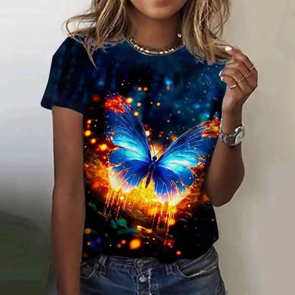 Women Summer 3D Butterfly Floral Shirt - Shirt - Animal Elements - Mad Fly Essentials