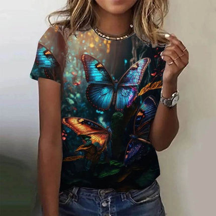 Women Summer 3D Butterfly Floral Shirt - Shirt - Animal Elements - Mad Fly Essentials