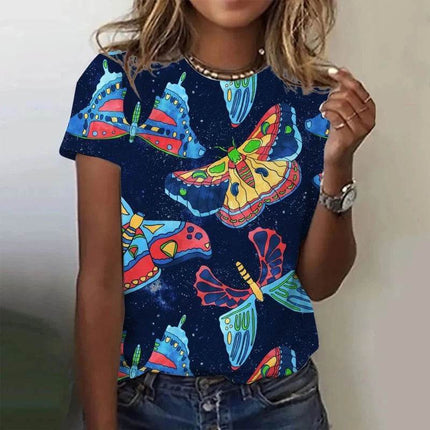 Women Summer 3D Butterfly Floral Shirt - Shirt - Animal Elements - Mad Fly Essentials