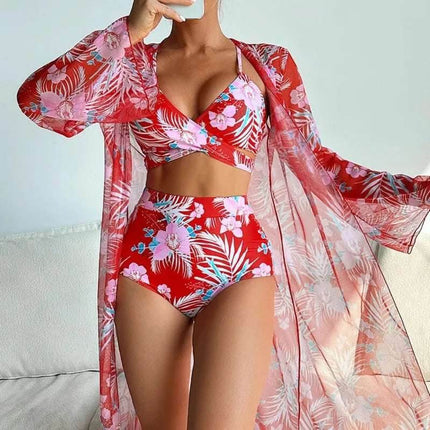 Women Summer 3pc Floral Swimwear Set - Swimwear Set - MUOLUX - Mad Fly Essentials