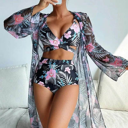 Women Summer 3pc Floral Swimwear Set - Swimwear Set - MUOLUX - Mad Fly Essentials