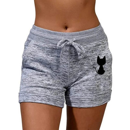 Women Summer Cat Animal Yoga Fitness Shorts - Fitness Shorts - Burlapp - Mad Fly Essentials