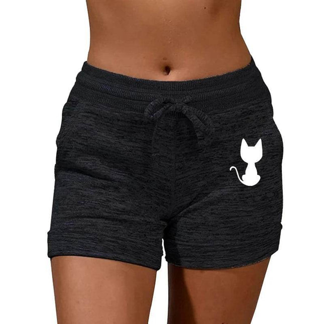 Women Summer Cat Animal Yoga Fitness Shorts - Fitness Shorts - Burlapp - Mad Fly Essentials