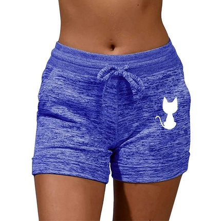 Women Summer Cat Animal Yoga Fitness Shorts - Fitness Shorts - Burlapp - Mad Fly Essentials