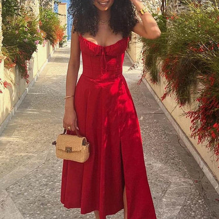 Women Summer Floral Blue Midi Dress - MIDI Dress - Gothica - Mad Fly Essentials