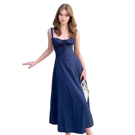 Women Summer Lace Casual Blue Midi Dress - MIDI Dress - Cute Sphere - Mad Fly Essentials