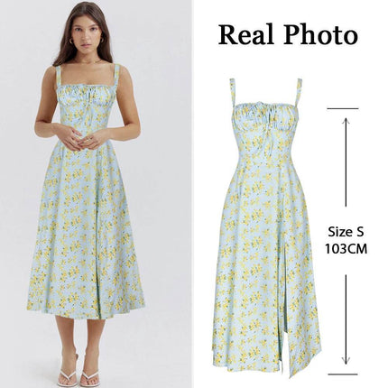 Women Summer Lace Casual Blue Midi Dress - MIDI Dress - Cute Sphere - Mad Fly Essentials