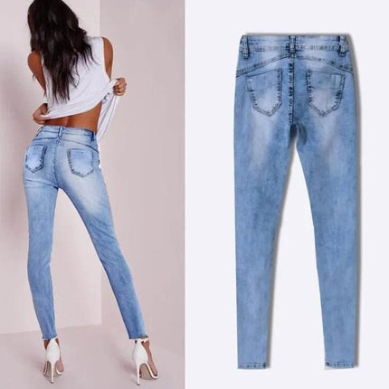Women Summer Low Waist Patchwork Jeans - Mad Fly Essentials