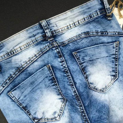 Women Summer Low Waist Patchwork Jeans - Jeans - HoneyGaga - Mad Fly Essentials