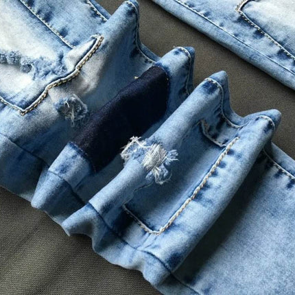 Women Summer Low Waist Patchwork Jeans - Mad Fly Essentials