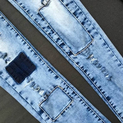 Women Summer Low Waist Patchwork Jeans - Jeans - HoneyGaga - Mad Fly Essentials