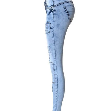 Women Summer Low Waist Patchwork Jeans - Jeans - HoneyGaga - Mad Fly Essentials