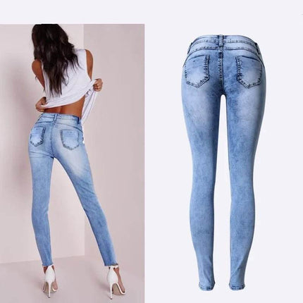 Women Summer Low Waist Patchwork Jeans - Jeans - HoneyGaga - Mad Fly Essentials