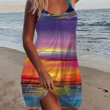 Women Summer Spaghetti Party Midi Beach Dress - Beach Dress - Jaycosin - Mad Fly Essentials
