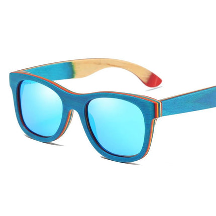 Women Sunglasses GM Blue Frame Bamboo UV400 Sunglasses - Women Sunglasses - GM - Mad Fly Essentials