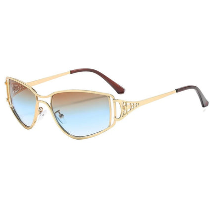 Women Sunglasses Metal Cat Eye Retro Punk Eyewear - Women Sunglasses - SHAUNA - Mad Fly Essentials