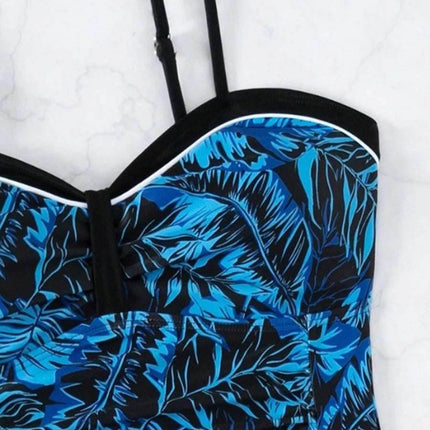 Women Tankini Blue Tie - Dye Beach Swimwear Set - Swimwear Set - Lyric - Mad Fly Essentials