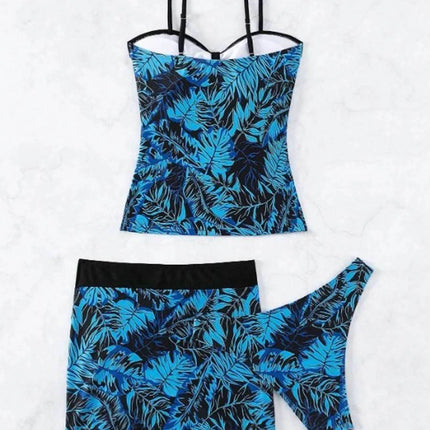 Women Tankini Blue Tie - Dye Beach Swimwear Set - Swimwear Set - Lyric - Mad Fly Essentials
