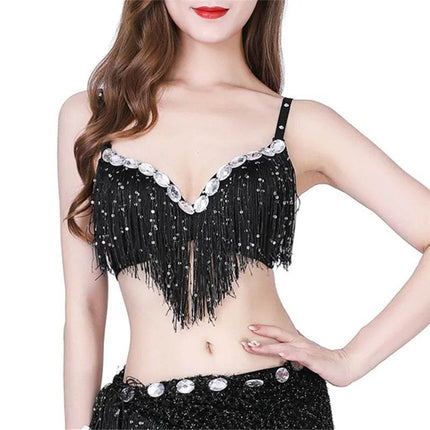 Women Tassel Belly Dancing Crop Top - Crop Top - Ayhoog - Mad Fly Essentials
