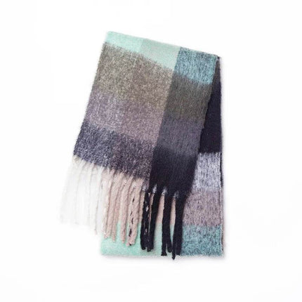 Women Thick Cashmere Rainbow Scarf Shawl - Mad Fly Essentials