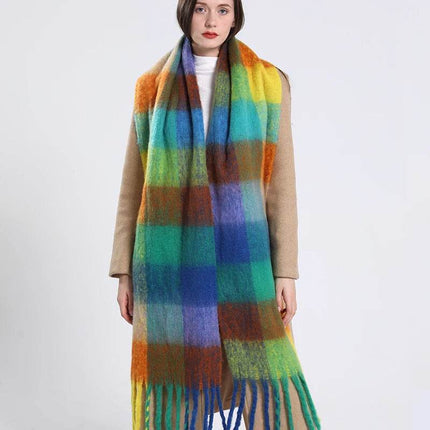 Women Thick Cashmere Rainbow Shawl Scarf - Scarf - RUNMEIFA - Mad Fly Essentials
