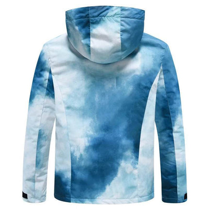 Women Tie - Dye Blue Hooded Ski Snowboarding Jacket - Jacket - Mioigee - Mad Fly Essentials