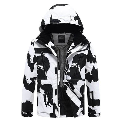 Women Tie - Dye Blue Hooded Ski Snowboarding Jacket - Jacket - Mioigee - Mad Fly Essentials