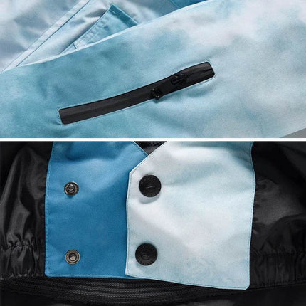 Women Tie - Dye Blue Hooded Ski Snowboarding Jacket - Jacket - Mioigee - Mad Fly Essentials