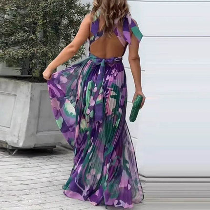 Women Tie - Dye High Split Maxi Dress - Maxi Dress - Boho Girl - Mad Fly Essentials