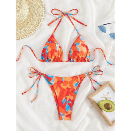 Women Tie Dye Micro Halter Swimsuit Bikini Set - Bikini Set - RUOTONGSEPT - Mad Fly Essentials